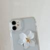 Chic White Flower Clear Phone Case For Iphone 14 12 11 13 Pro Max Xr X Xs Max 7 8 Plus Se 2020 Girs Fashion Cover