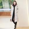 Women's cotton-padded clothes, winter medium and long over-knee glossy leave-in, thickened, slim and thin, warm cotton-padded jacket