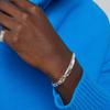 Gucci GG Supreme Horsebit Kette Twill Ineinandergreifende Doppel-G Gravierte Schließe Glänzendes 925 Silber Armband Unisex-Armband 774054-J8400-8106