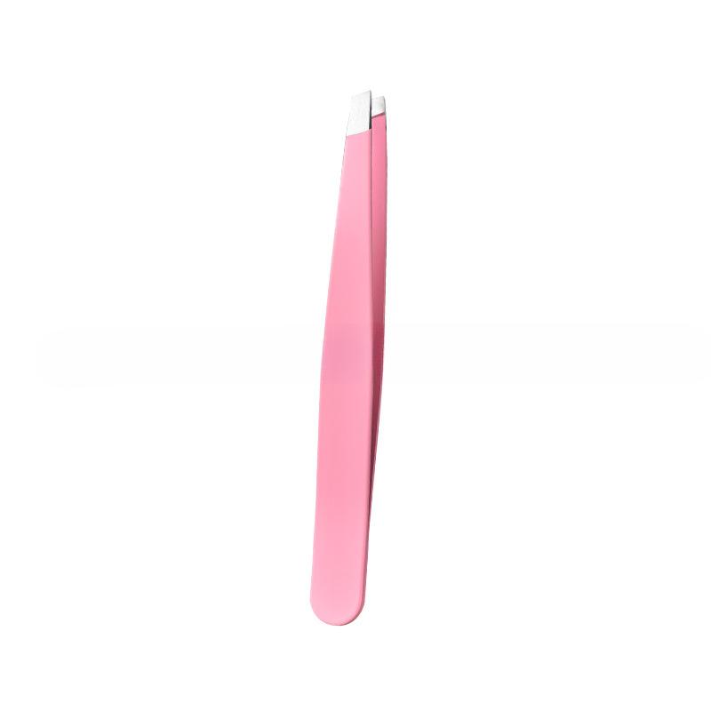 Hair Removal Tweezers Stainless Steel Eyebrow Tweezers Pink Slanted Black Tip Point Face Harmless Makeup Beauty Tool Black