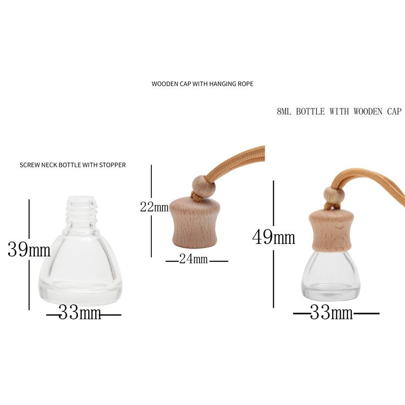 1Pc 8Ml Conical Flask Empty Bottle Car Pendant Car Essential Oil Diffuser Fragrance Air Freshener Scent Perfume Bottle Ornament