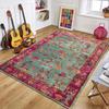 Intricate Floral Bird Traditional Pattern Area Rug Artistic Soft Non-Slip Floor Mat for Ornate Style Living Rooms Home Spaces