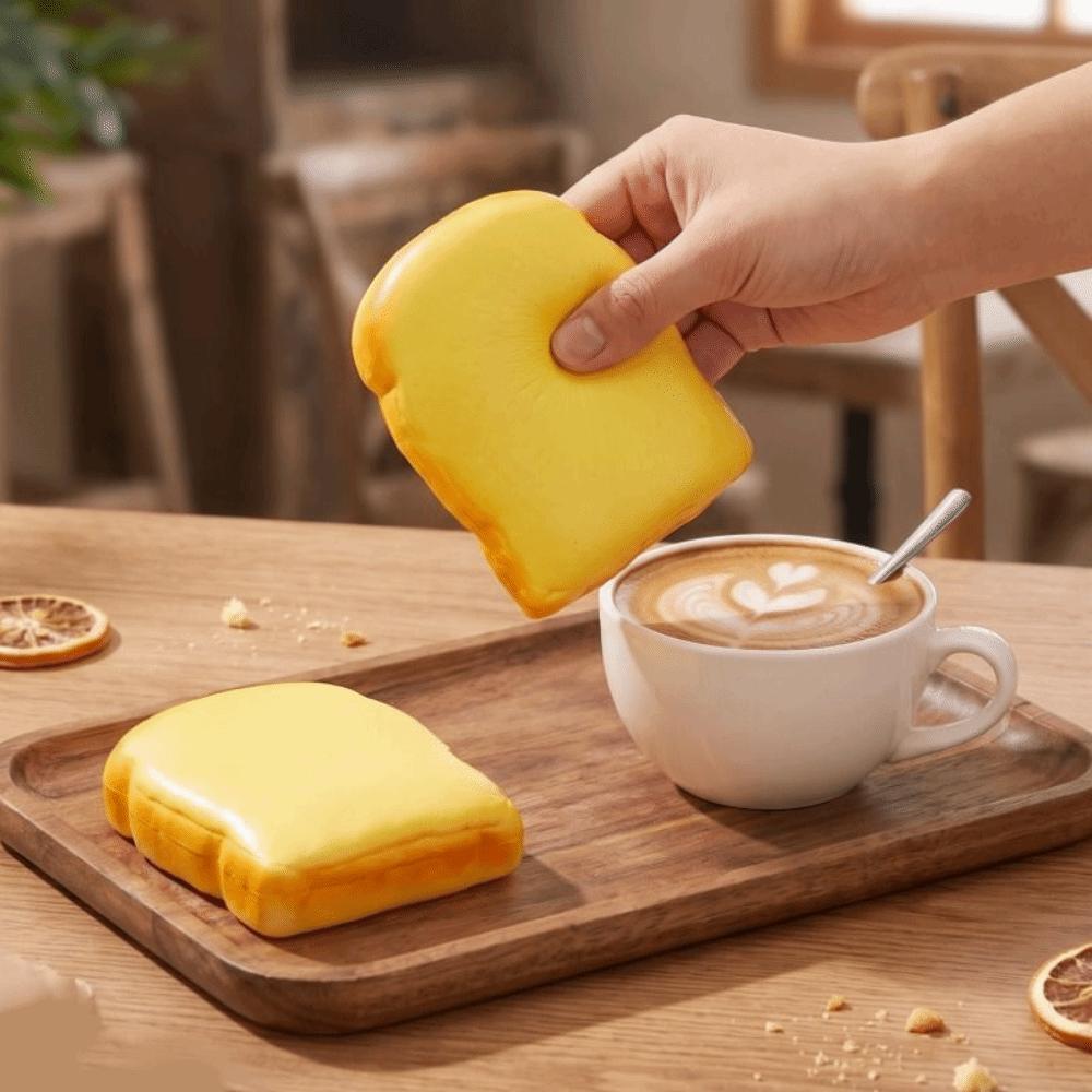 Simulated Toast Bread Squeeze Toy Hand Relax Fidget Bread Soft Cute Toast Sensory Toys Kids Adult