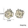 Three-dimensional Flower Stud Earrings for Women Beige Black Korean Cute Earrings Acrylic Plastic Florals Chic Women's Earrings
