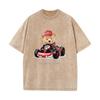 SX-14 MINISO 2026 Summer Vintage Wash  Printed Pure Cotton Shoulder Style Men's and Women's Round Neck Short Sleeved Couple T-shirt
