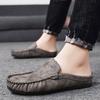 2026 Big Size 45 46 Mules Mens Backless Loafers Slippers Half Shoes For Men Slide Closed Toe Sandals Man Semi-Drag Casual Shoes