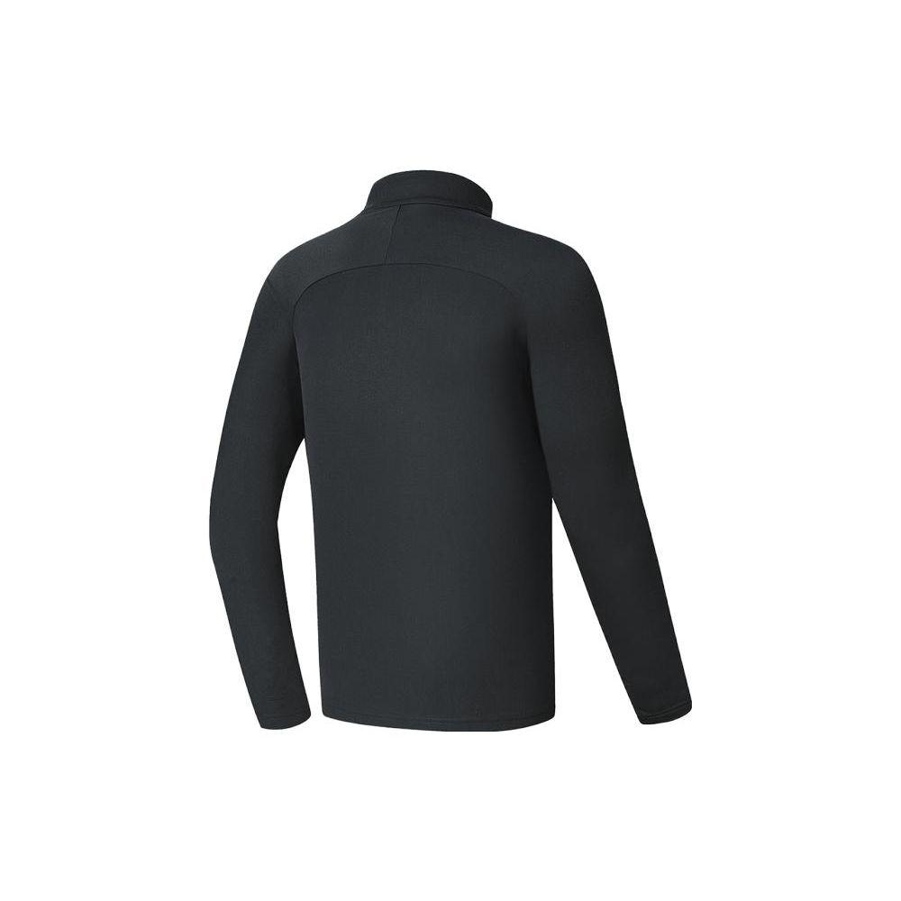 FILA Golf Series Solid Color Stand Collar Golf Elite Long Sleeve T-Shirt Men Tops Deep-Black A11M345210F-BK
