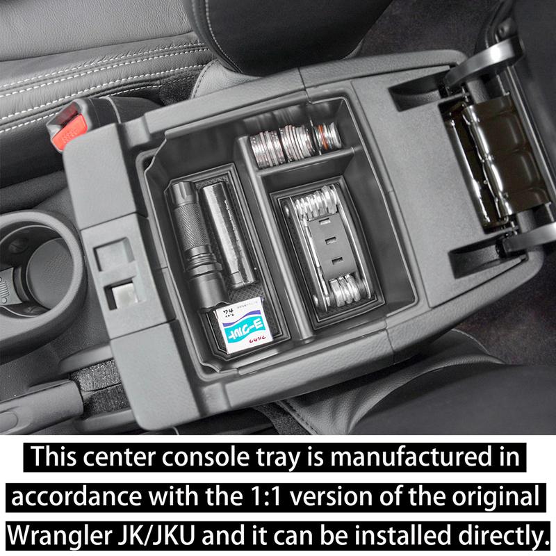 Center Console Organizer Tray for Jeep Wrangler JK/JKU 2011-2018 Rubicon Sport Sahara Accessories Armrest Storage Glove Box