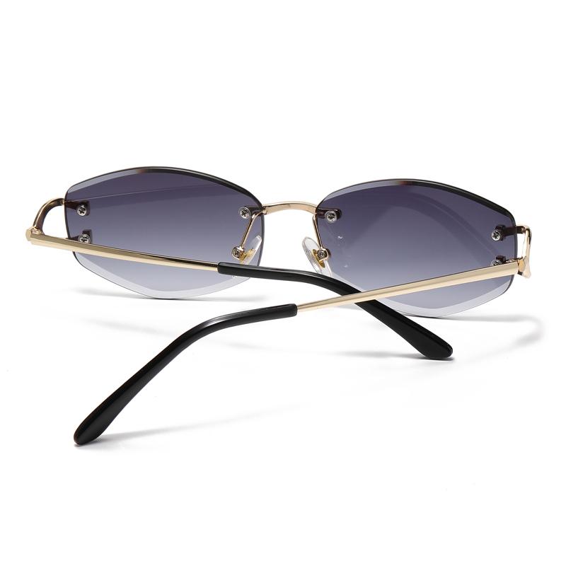 Fashionable Men Frameless Sunglasses Multi-Color High-End Metal Women Neutral Style Street Sun Glasses Uv400