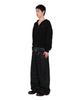 Aakam Structure Contrast Knitted Zip-Up Hoodie (Black)