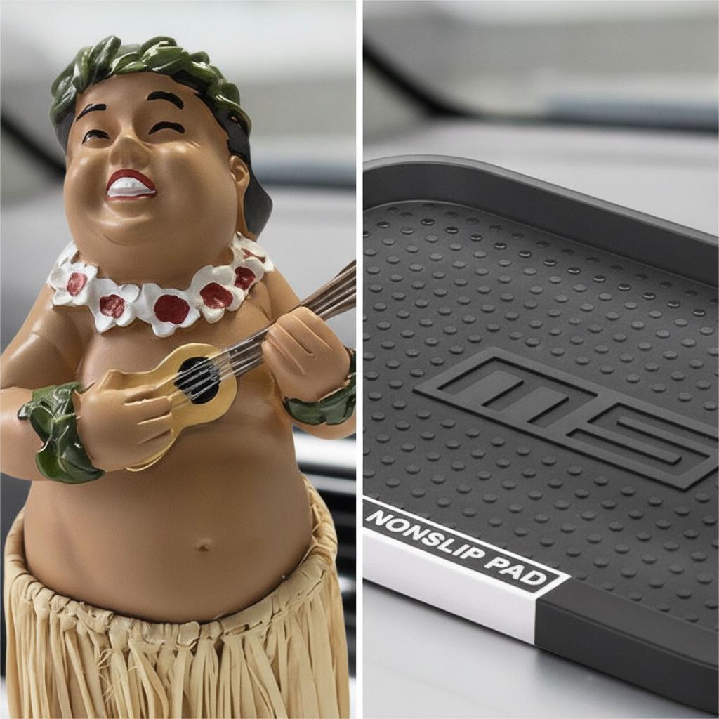 Grass Skirt Doll Dashboard Dancing Hawaiian Dancer Organizer Pad Heat Resistant AntiSlip Mat Strong