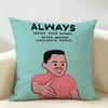 Art JJoan CCornella Cushion Cover Natural Linen Organic Fabric DoubleSided Printing Room Sofa Decor Pillow Case