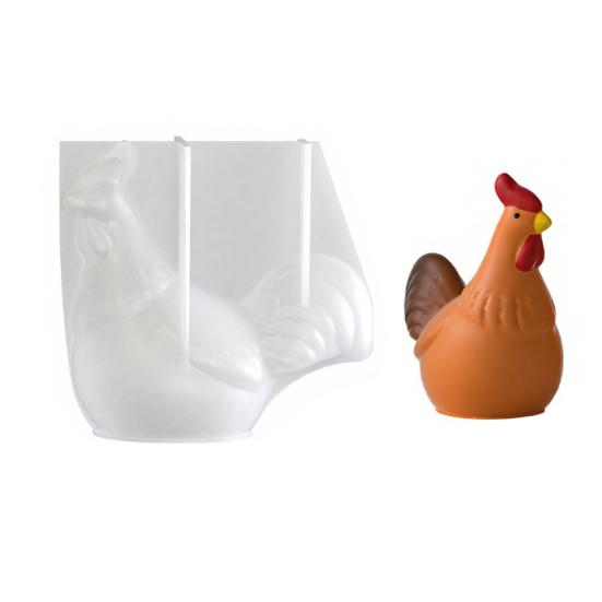 3D Rooster Hen Silicone Mold DIY Easter Candle Plaster Craft Mold Flexible Reusable Craft Mold for Resin Soap & Home Decor