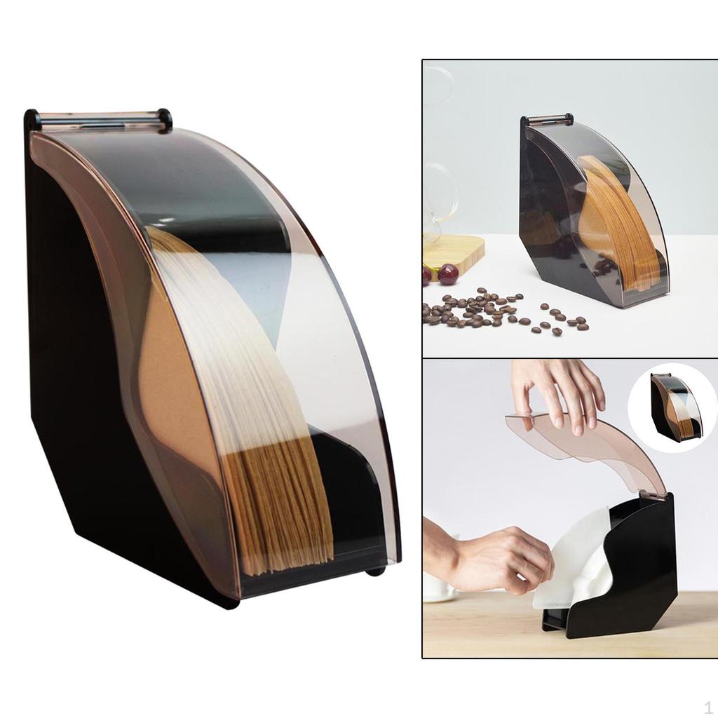 Coffee Filter Holder Multifunctional Cone Filters Napkins Dispenser Shelf Container for 100