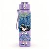 1PC Girl Big Blue Flower Hair Print 750ml Color Plastic Sports Water Bottle Leakproof Flip Straw Lid Suitable for Sports Office Home Use
