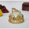 Lord Balaji Charan Paduka Gold Silver Plated Two Tone Matte Finish Vishnu Charan Paduka for Pooja Room/Car Venkateswara