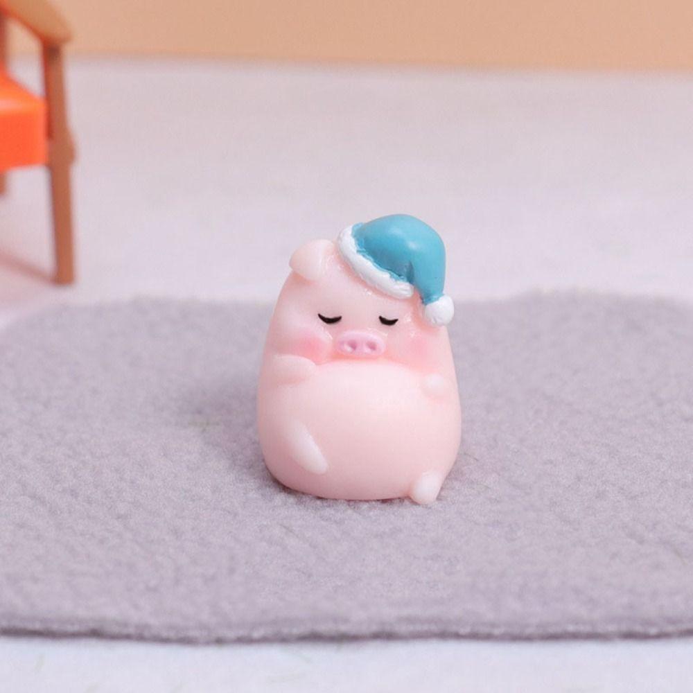 Miniatures Animal Cartoon Piggy Car Ornaments  Car Interior Supplies