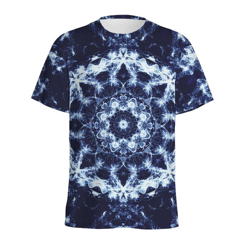 Bohemian Mandala Pattern T Shirt Men Kaleidoscope 3D Printed T-Shirts Summer Fashion O-Neck Loose Short Sleeve Tees Streetwear
