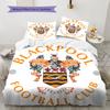 Set Copripiumino Trapuntato Blackpool F.C Federe Decorazione Casa Regalo di Compleanno (1 * copripiumino + 2 * federa, senza nucleo)