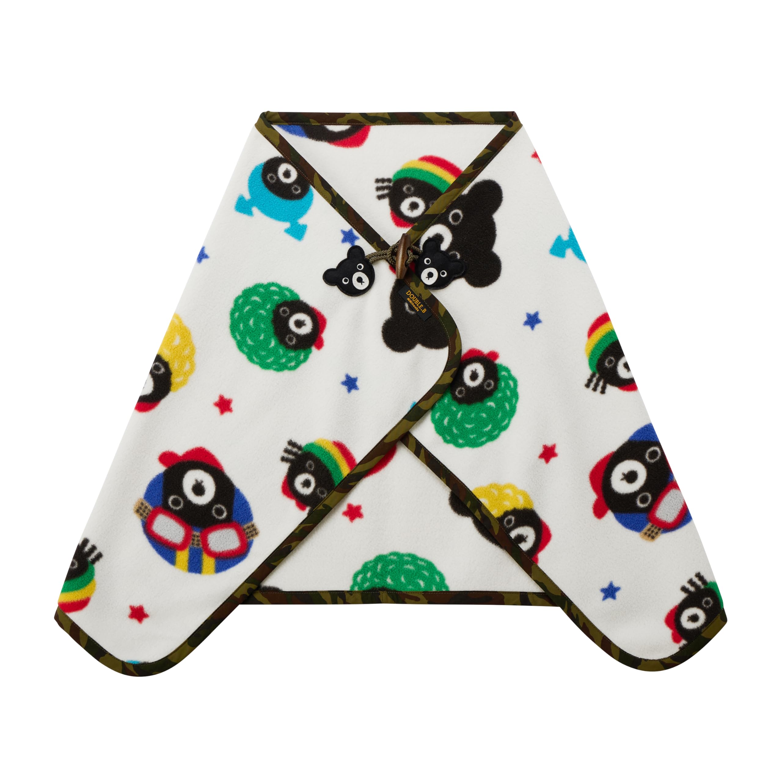 

MIKI HOUSE Double B Портативная флисовая накидка с медведем Сделано для мальчиков и с разноцветным принтом, Япония, Для девочек, Для малышей, Для детей, 66-8028-145,