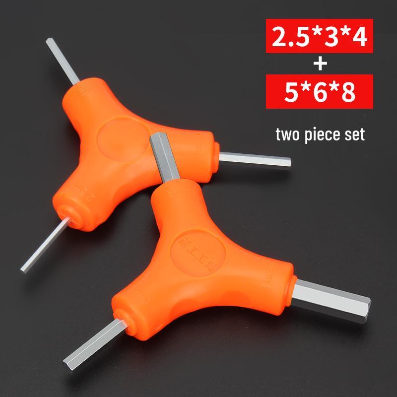 Gangtuo Triangular Hex Wrench Set for Mountain Bikes - Includes Three-Way Hex & Six-Point Angle Screwdrivers