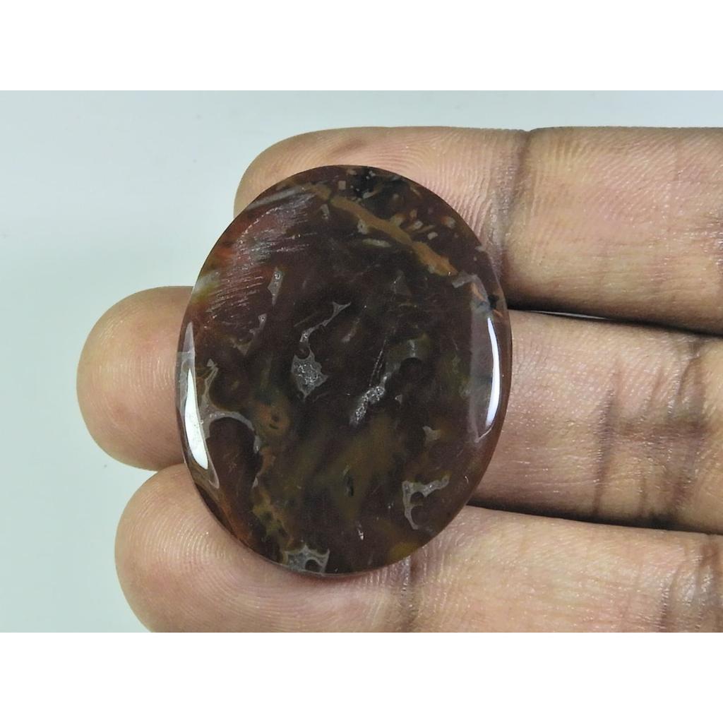 46Cts. Natural Tree Moss Agate Oval Cabochon Loose Gemstone 28X36X04MM D-154