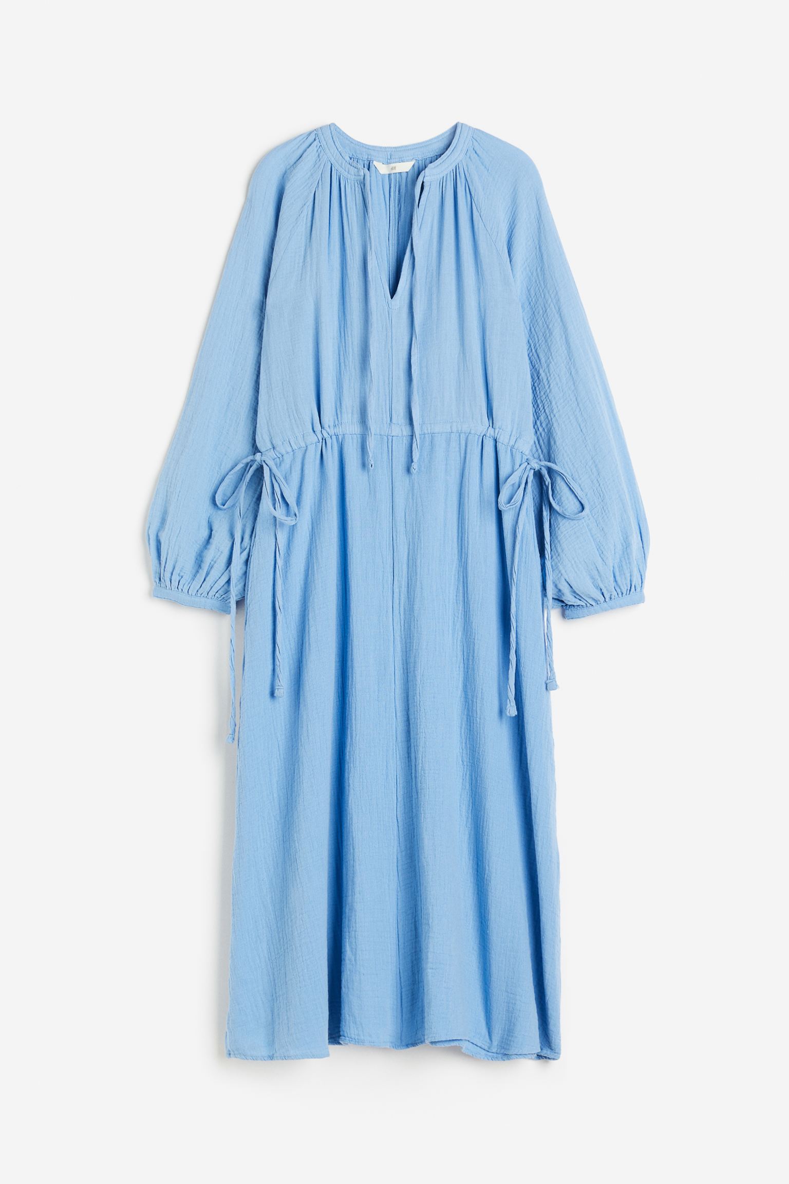

Tie-detail double-weave cotton dress