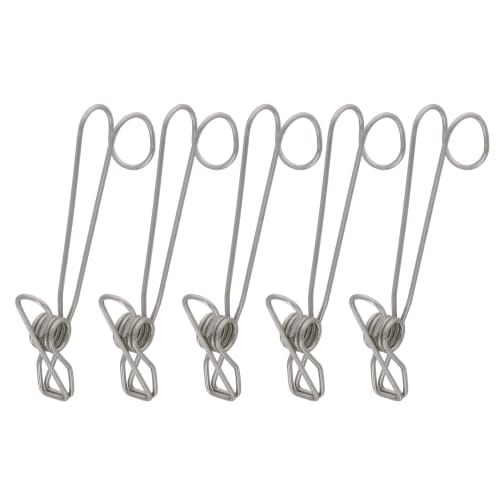 Takagi KANUCHI OUTDOOR Hanging Clips, 5-Piece Set, Rust-Resistant and Durable Stainless Steel Clothespins, Clips, Hooks, for Outdoors, Camping, and Ou