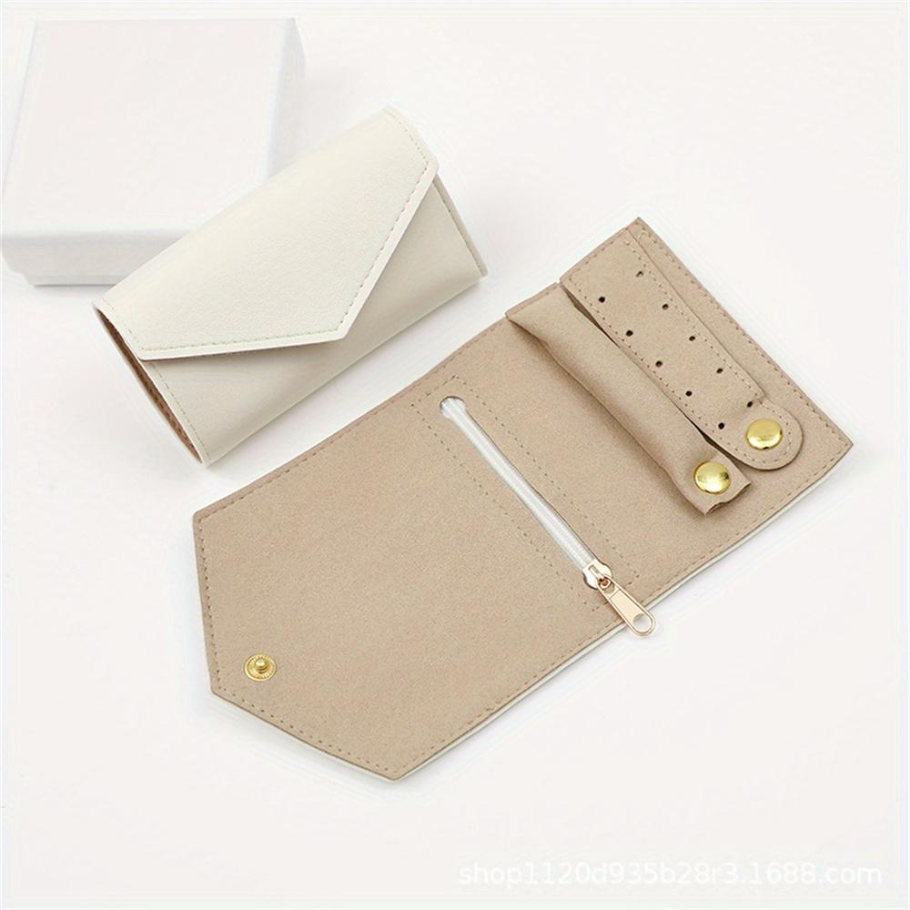 Portable Jewelry Organizer Bag for Women Travel Multi-functional Earrings Ring Necklace Storage Bag PU Creative Jewelry Roll