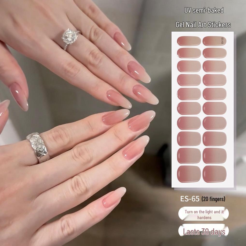 ES65 Adesivos de Unha em Gel UV Semi-Curado - 20 Dedos Design Simples