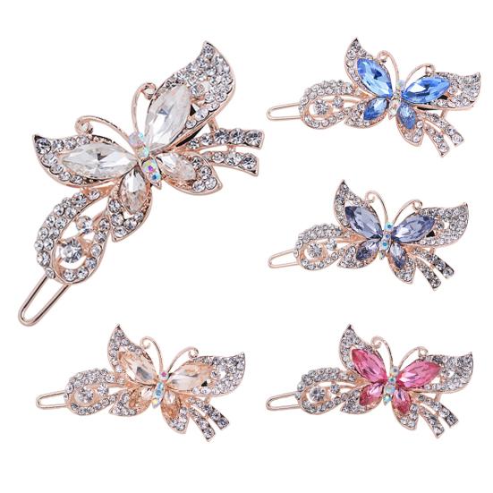 Fashion Women Butterfly Shape Rhinestones Inlaid Hair Clip Hairpin Headwear