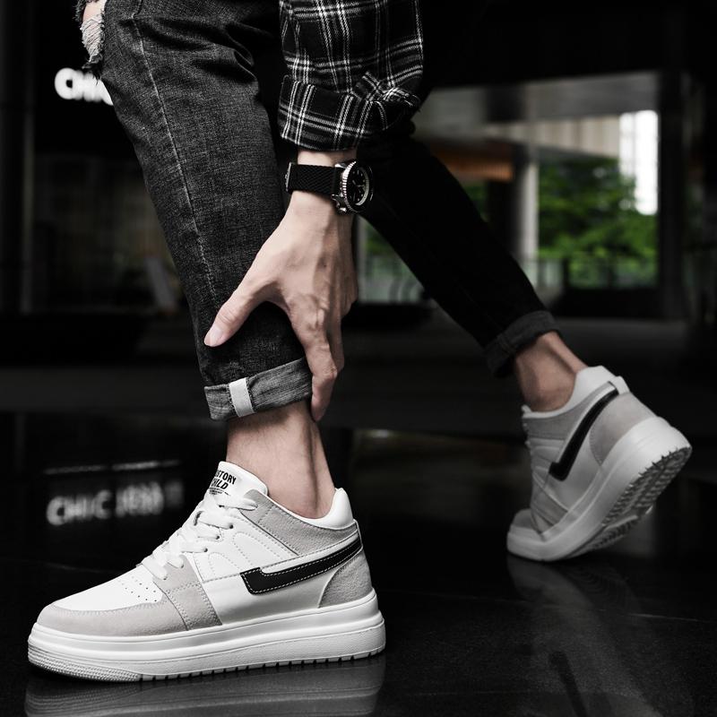 Echtleder-Sneaker Herren Sport-Elevator-Schuhe Schuhe zur Höhenvergrößerung Einlegesohle 6cm Mann Alltag Freizeit Mode Hohe Schuhe