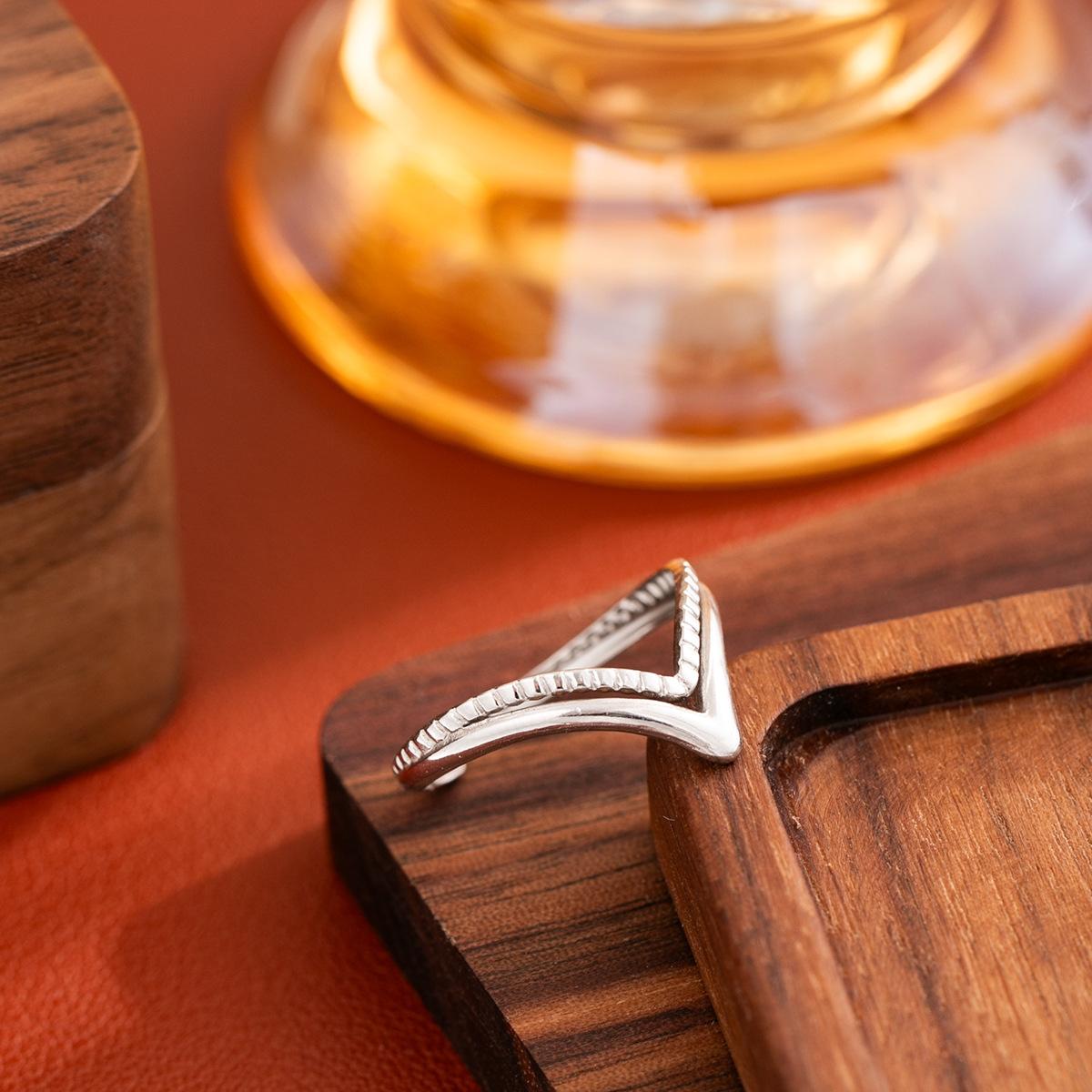 1Pcs Love stainless steel open ring, adjustable ring, simple ring