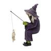 Witch Fishing Statue Resin Garden Microscopic Craft Sculpture Festival Witch Decoration