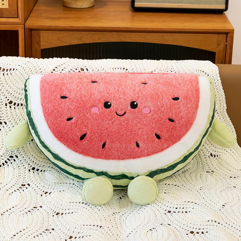 

Watermelon throw pillow plush toy doll watermelon doll girl accompany soothing doll birthday gift 40cm【0.36kg】