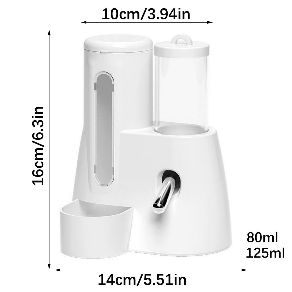 Automatic Small Animal Feeder And Water Dispenser Dual Purpose No Spill Design For Hamsters Rabbits Gerbils