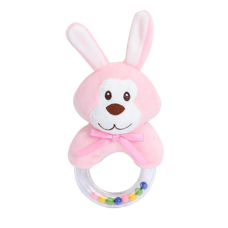 Baby Fox Rabbit Sheep Plush Rattle With Colorful Beads For Early Childhood Development