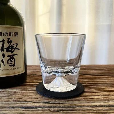 Japanese Style Fuji Glass, Whiskey Glass, Crystal Glass, Edo Glass Gift Box, Snow Mountain Japanese Sake