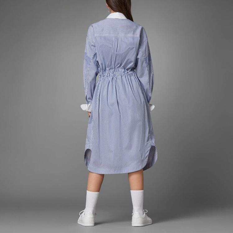 adidas Originals Blauwe Versie Collectie Lange Mouwen Jurken Dames Blauwe Kraag Matige Middellange Lengte HB9410