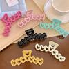 New Colorful Dopamine Love Heart Hair Claw Clip Creamy Color Shark Clip Heart Ponytail Hairpin Sweet Headwear Hair Accessories