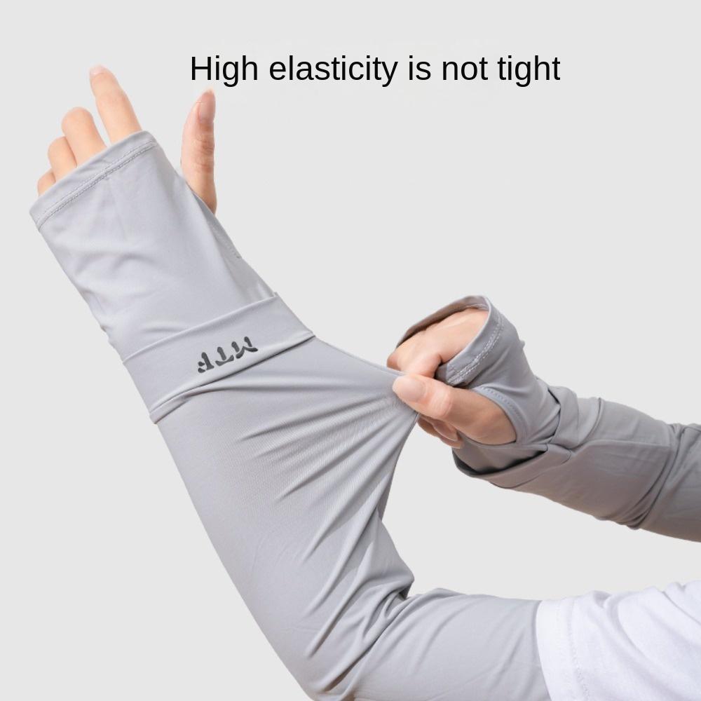 Arm Protection Long Ice Silk Sleeves Loose Cycling Gloves Sun Protection Sunscreen Arm Covers  Men