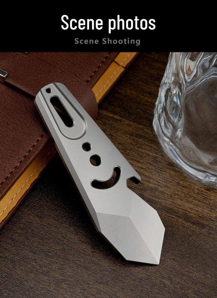Titanium Alloy EDC Multi-tool: Pry Bar, Screwdriver & Bottle Opener.