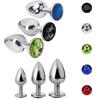 Puntos Men Sex Toy Faux Gemstone Stainless Steel Butt Anal Plug Massager Masturbation