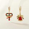 Christmas Lolita Fashion Hoop Earrings: Snowflake, Reindeer & Tree Charm Set
