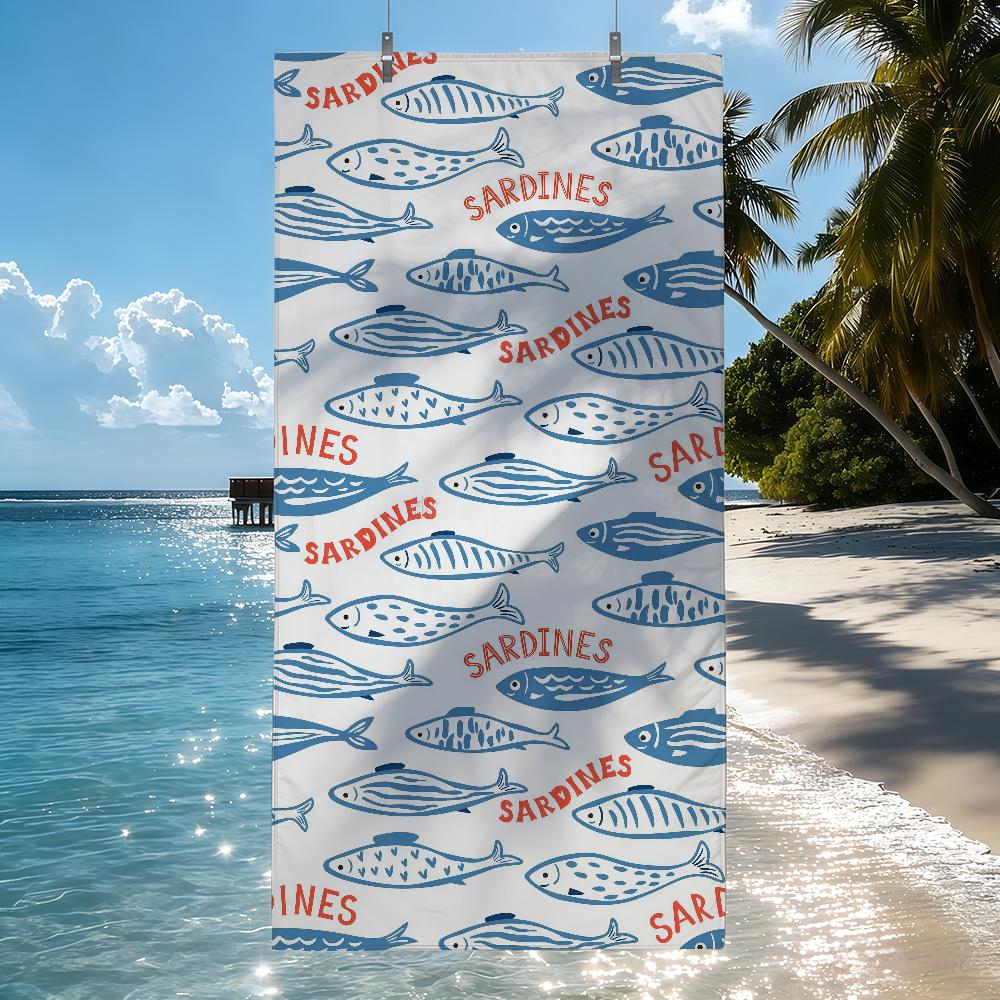 Cuadros decorations S-Sardines Nordic Towel Quick Drying Beach Towels Are Suitable For Swimming Pools Camping Yoga And The Gym