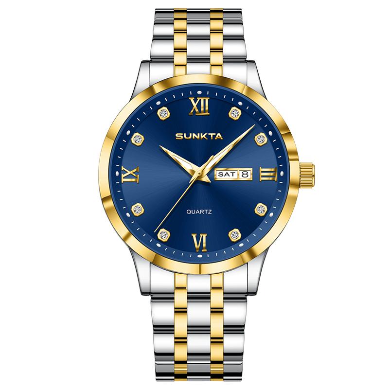 Sunkta New Men Watch Luxury Business All-steel Watch Classic Fashion Men's Quartz Watch