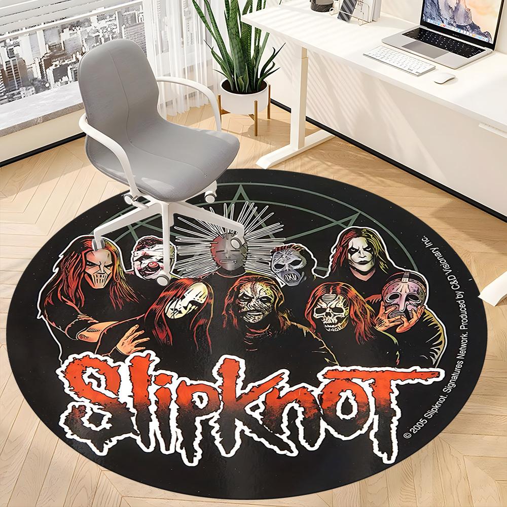 1 Stück Slipknot Band Büro Runder Teppich, Unter Bürostühlen Schlafzimmer Wohnzimmer Heimdekoration a0926050