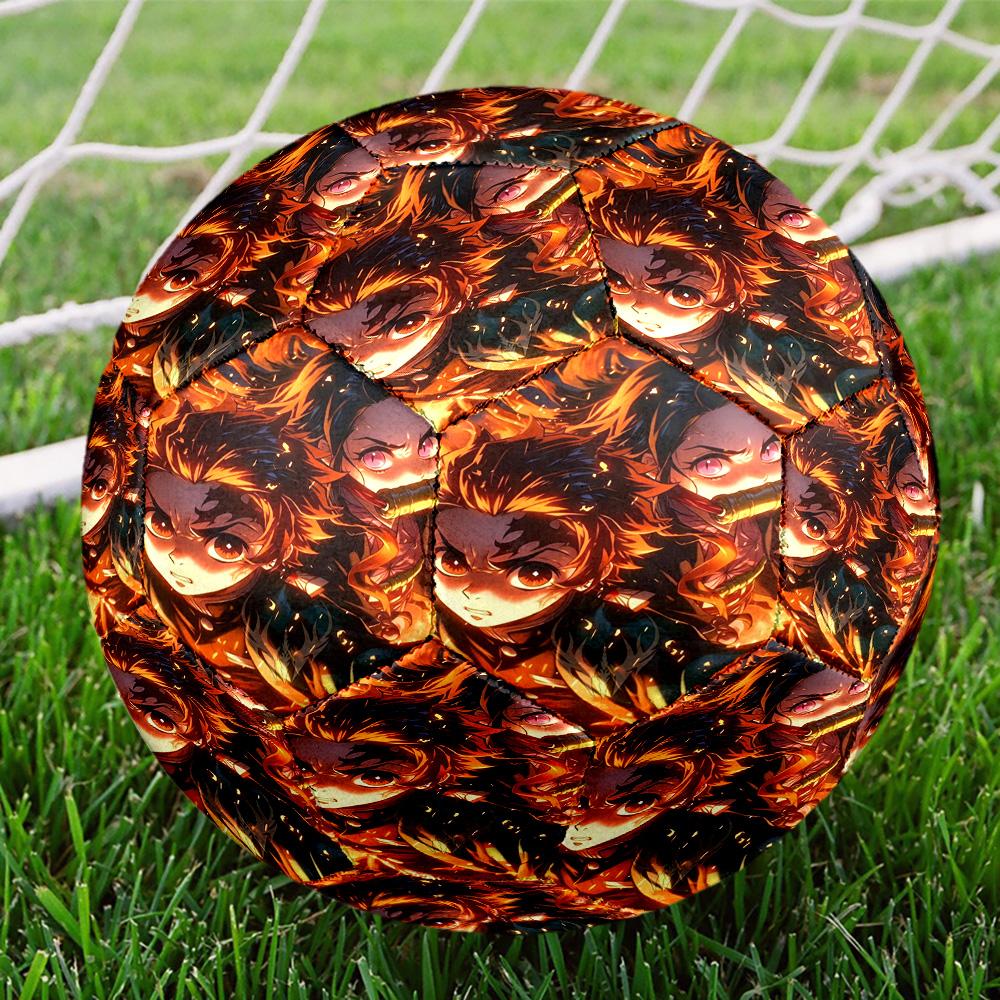 Demon Slayer Print Size 5 Soccer Ball, Standard Match Football for Sports Game and Team Practice, Ideal Gift for Soccer Fans