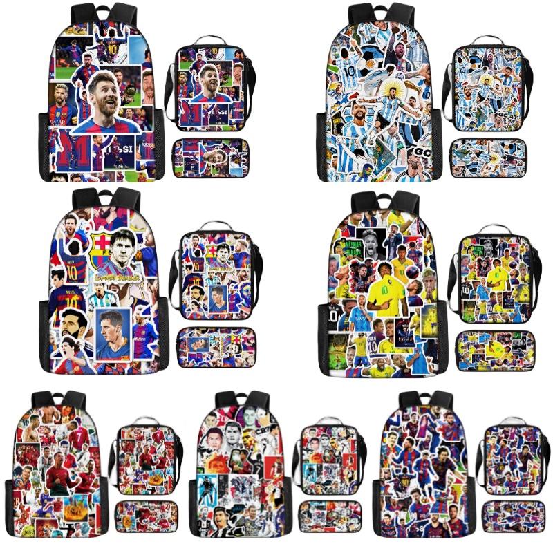 Hot-selling Digital Printing Messi School Bag Set Breathable Durable Cute Style
