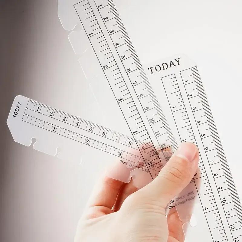 Bookmark Ruler for Rings Notebook 6 Hole A5 Personal Size Elastic Drawing Tool Soft Plastic Partition For Planner And Organizer